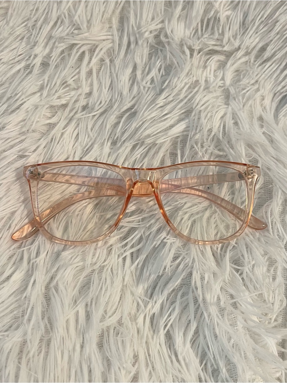 Cool pink coral clear frame blue light trendy fashion glasses